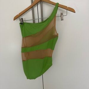 Norma Kamali Lime Green One-Piece Swimsuit